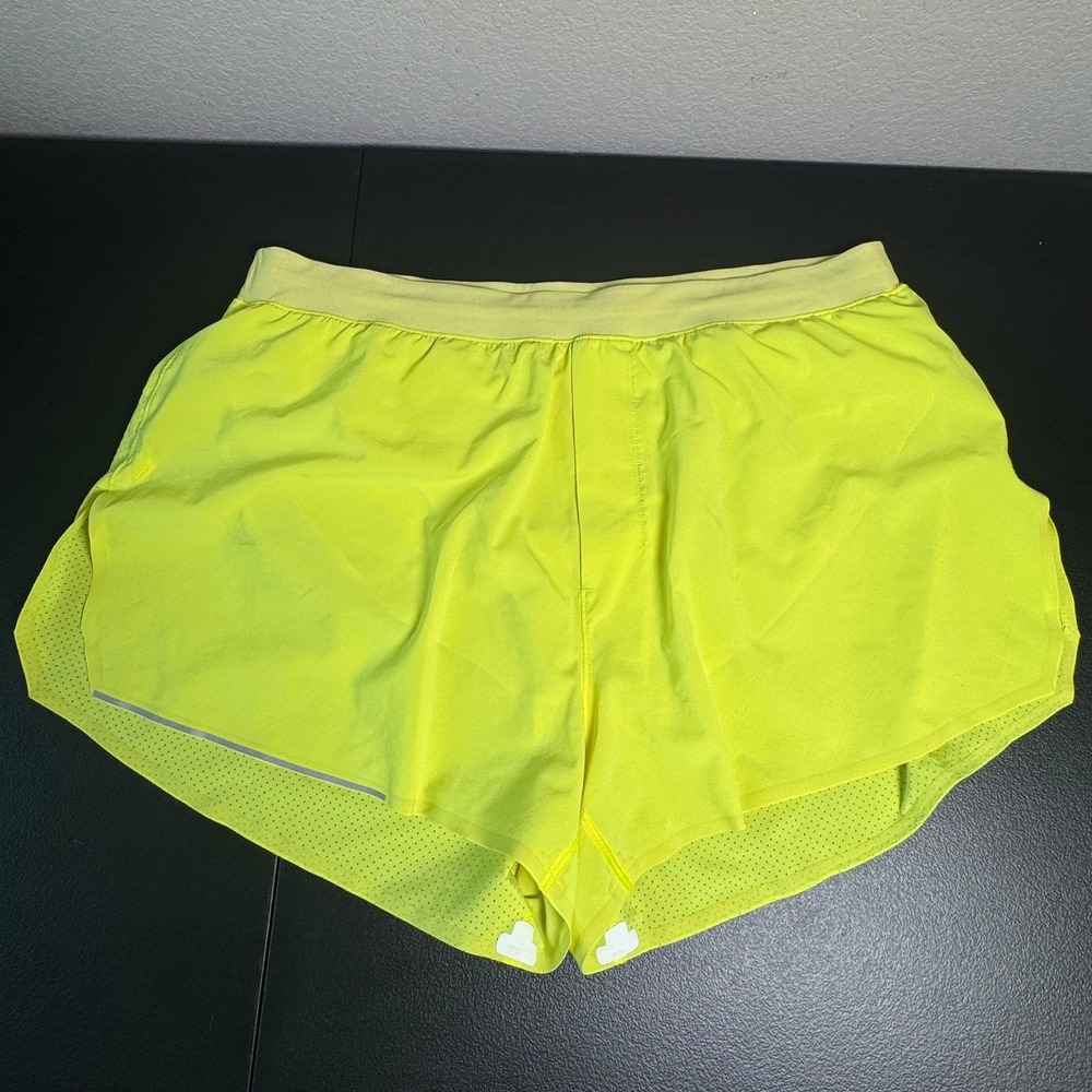 Lululemon Find Your Pace High-Rise Shorts 3 Neon Yellow Running Women Size XL